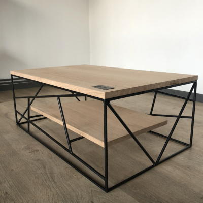 table basse bois et acier